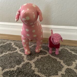 PINK Victoria's Secret Pink and White Dog Plush Set